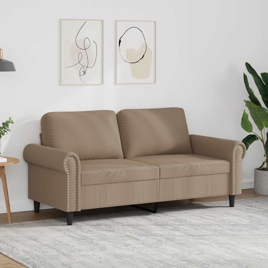 Dvosjed od tkanine cappuccina 140 cm od umjetne kože