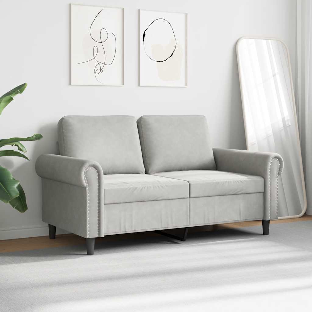 Dvosjed svjetlosivi 120 cm baršunasti