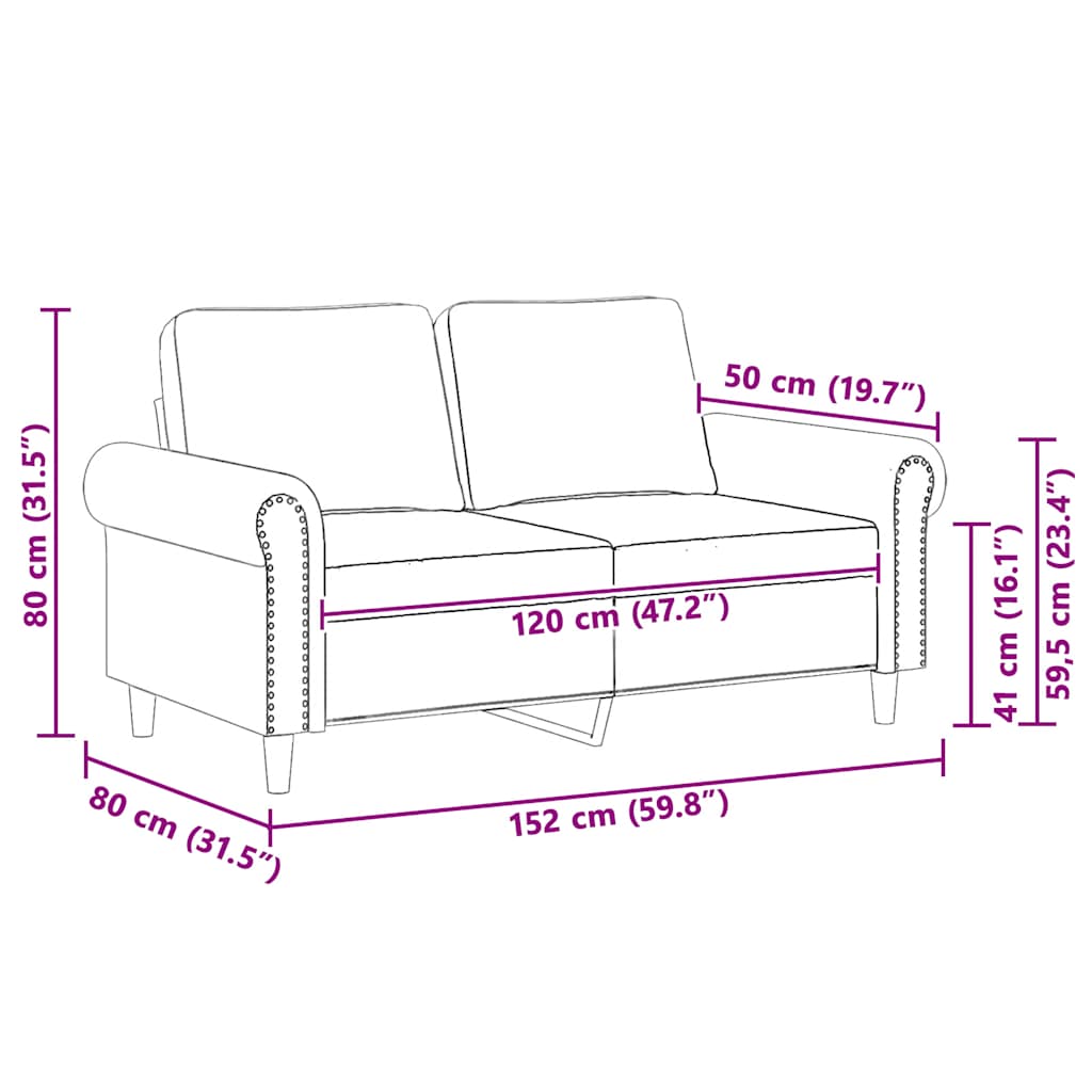 Dvosjed svjetlosivi 120 cm baršunasti