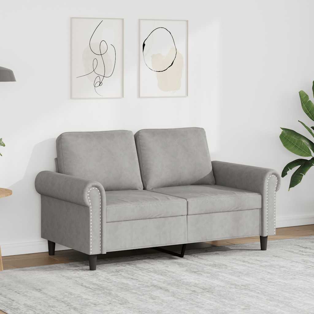 Dvosjed svjetlosivi 120 cm baršunasti