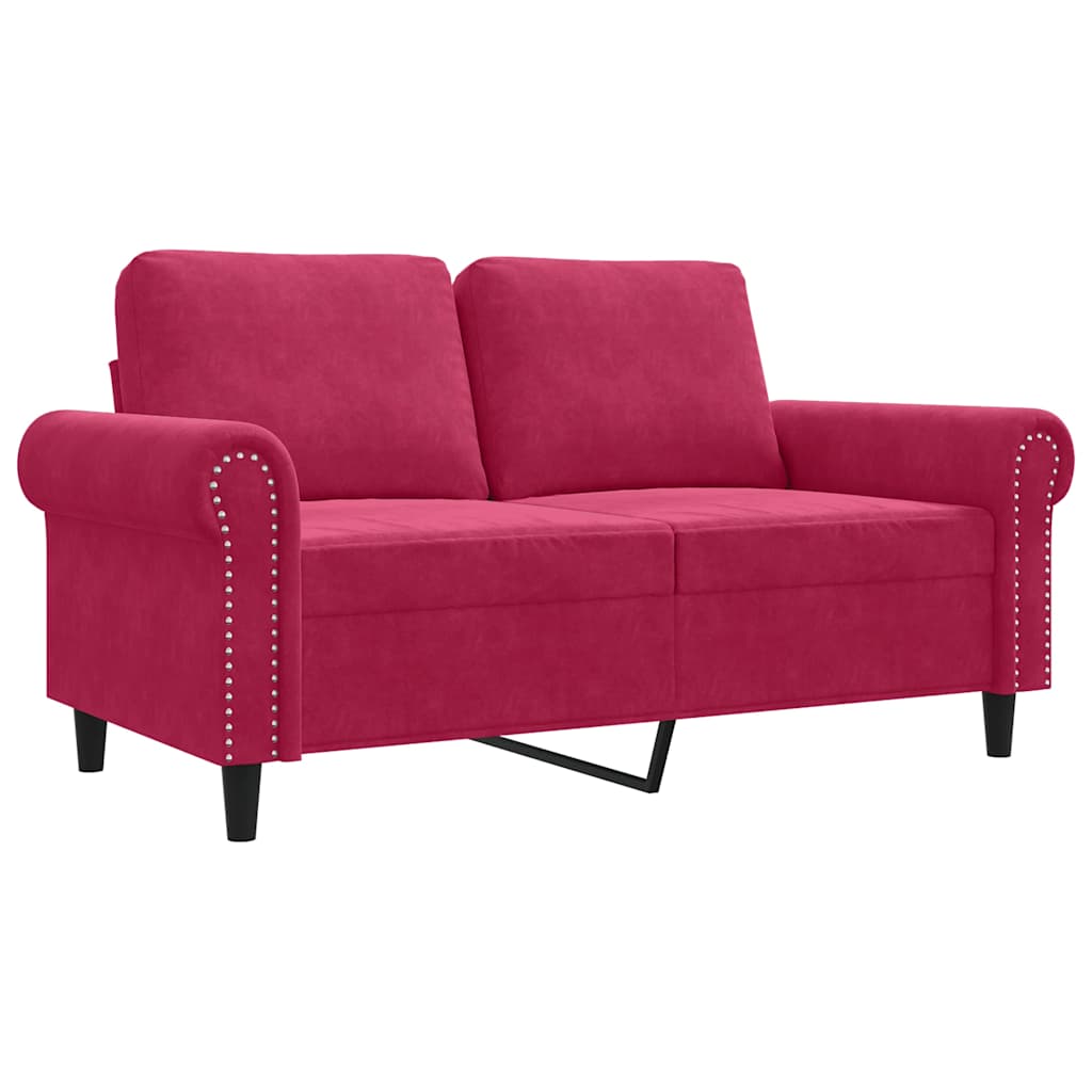 Dvosjed crvena boja vina 120 cm baršunasti