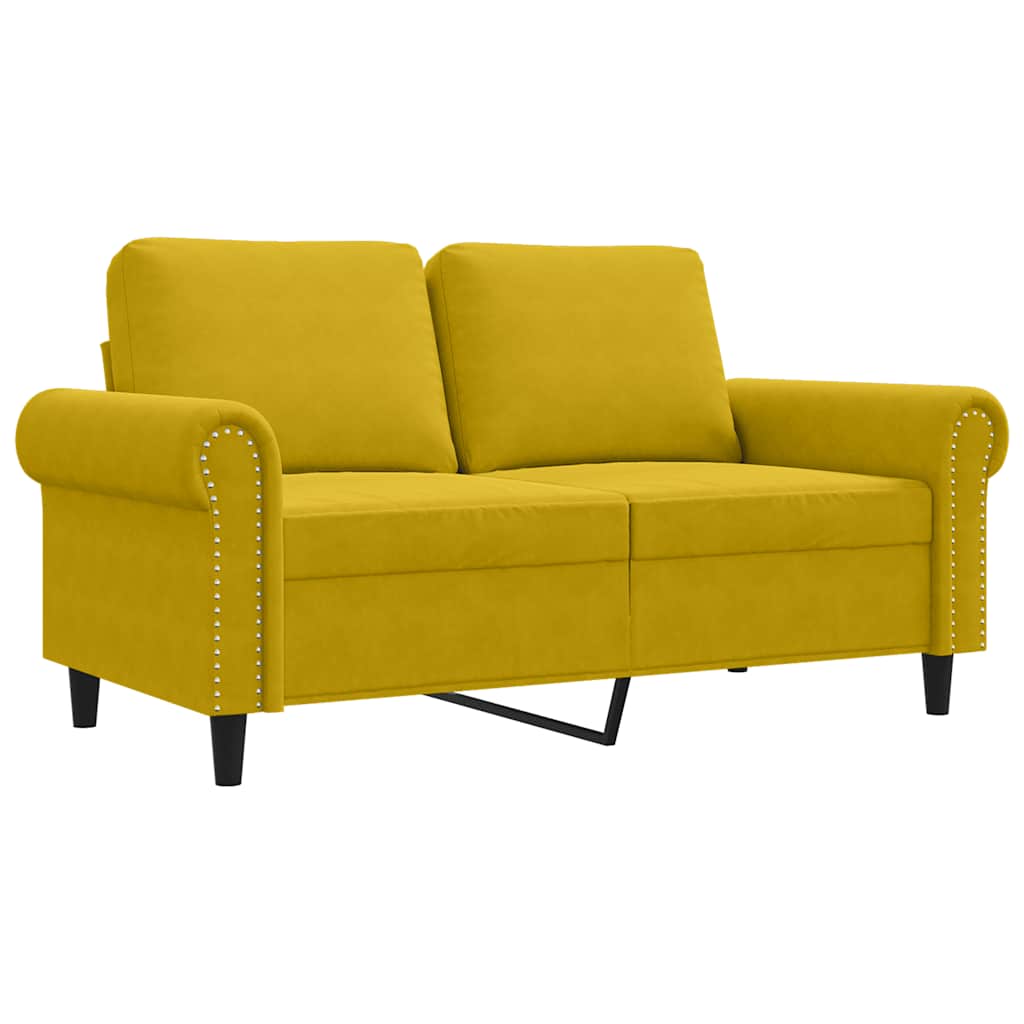 Dvosjed žuti 120 cm baršunasti