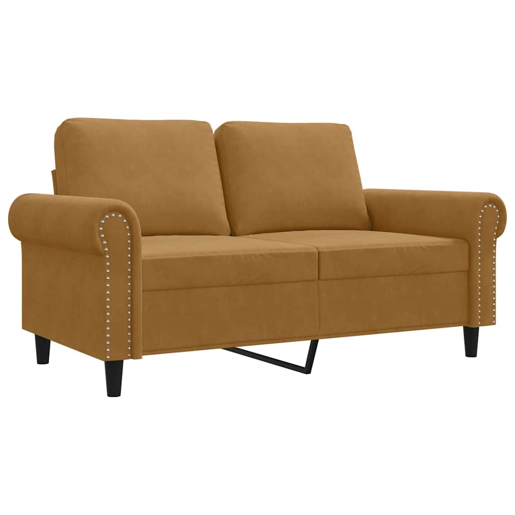 Dvosjed smeđi 120 cm baršunasti