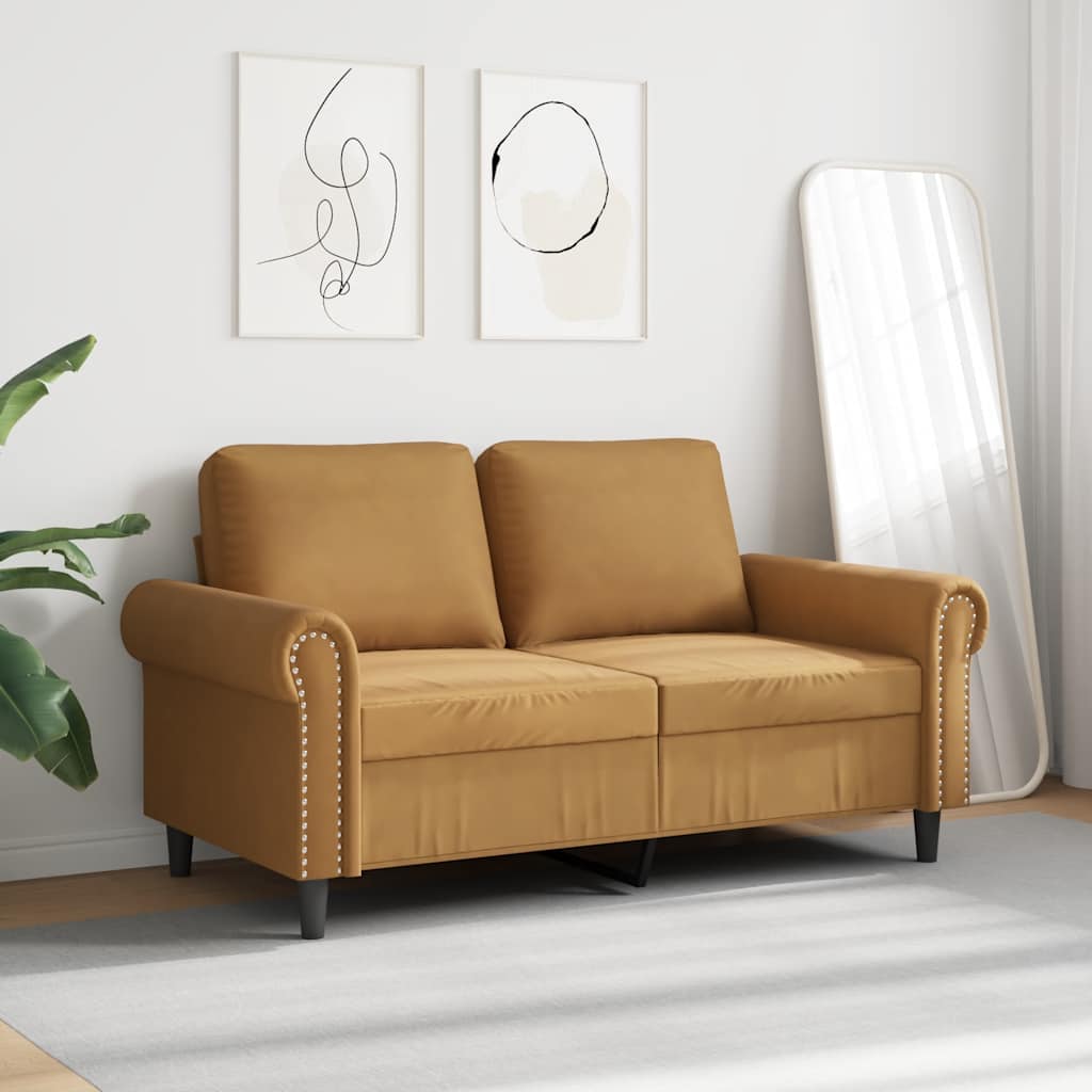 Dvosjed smeđi 120 cm baršunasti