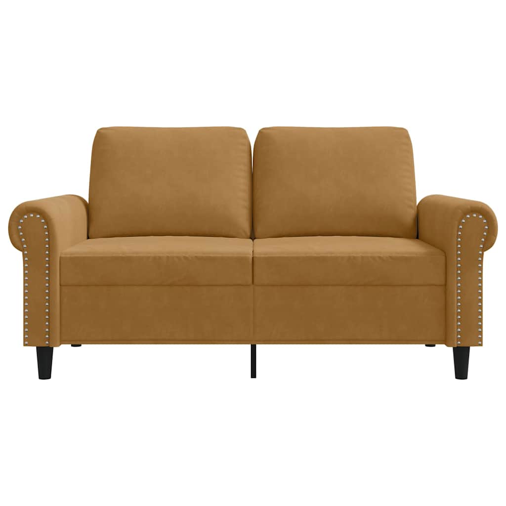 Dvosjed smeđi 120 cm baršunasti