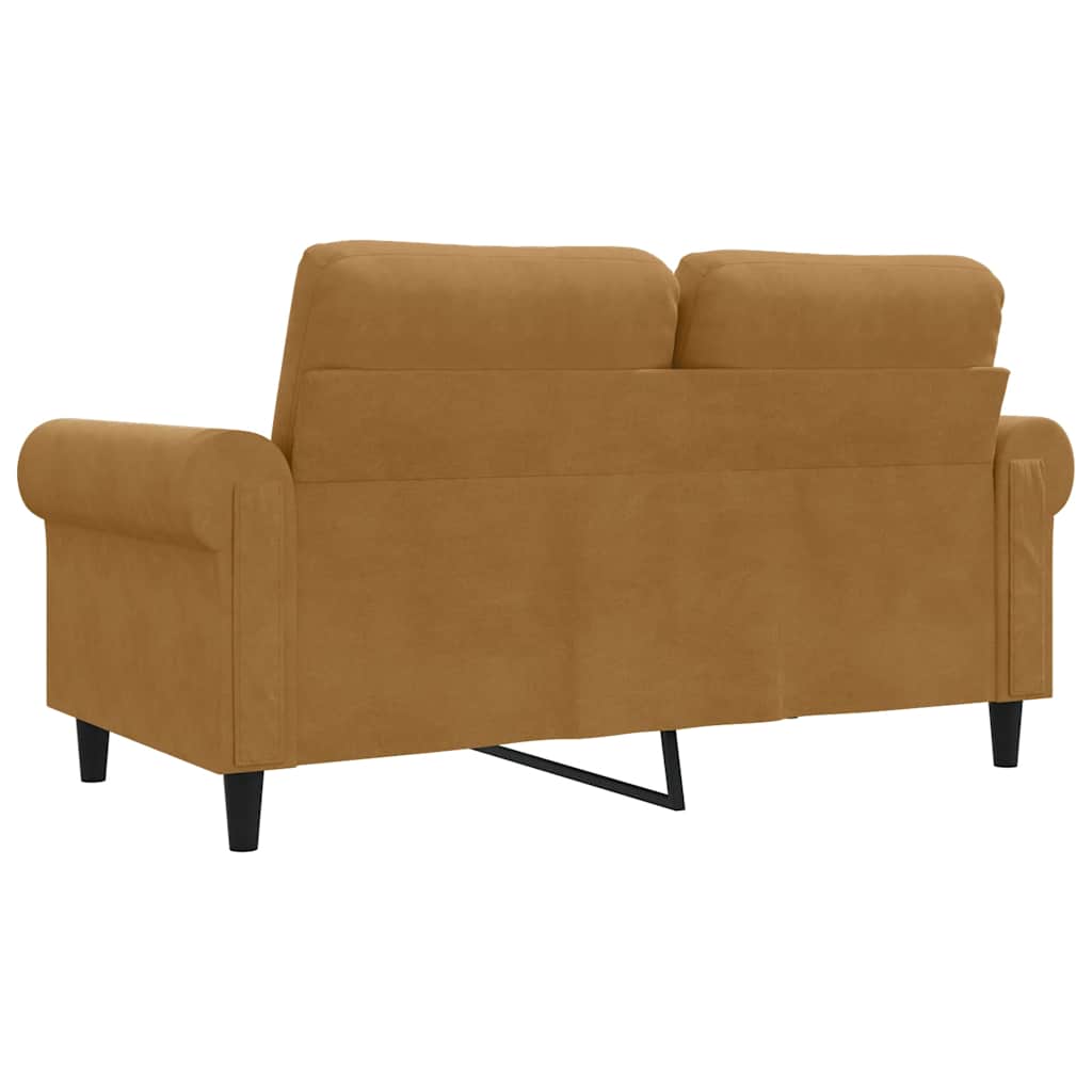 Dvosjed smeđi 120 cm baršunasti