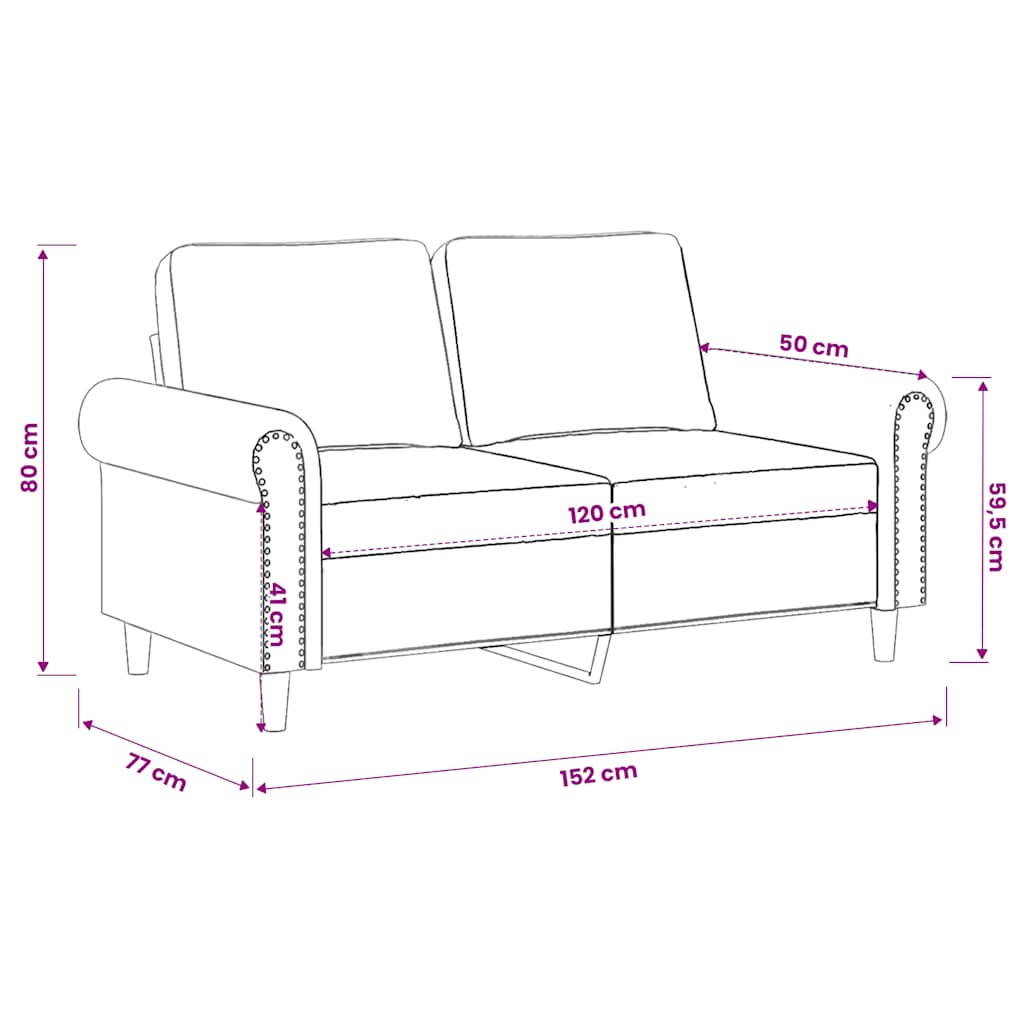 Dvosjed smeđi 120 cm baršunasti