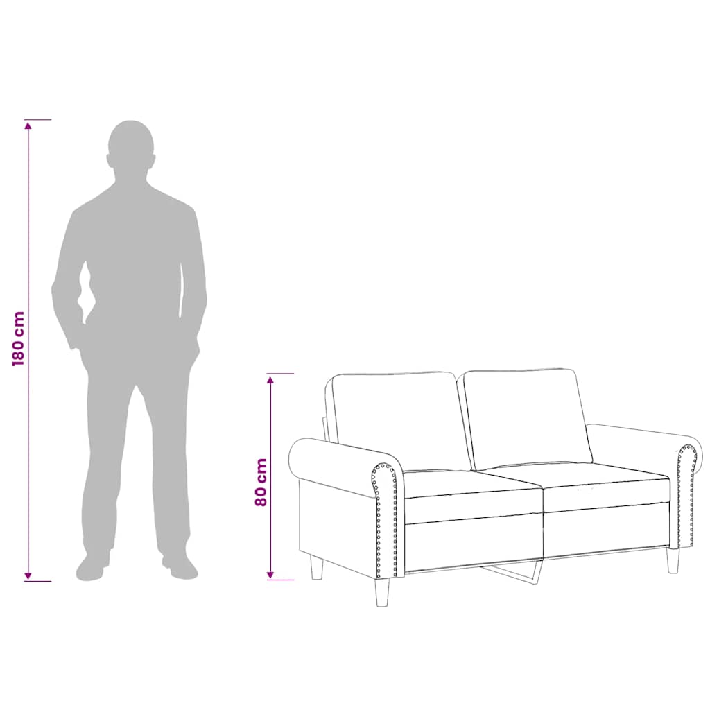 Dvosjed smeđi 120 cm baršunasti
