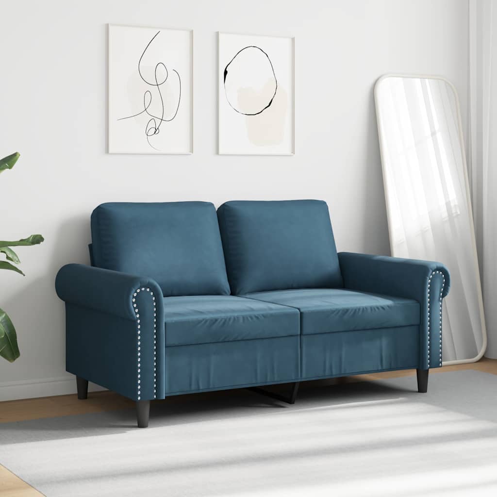 Dvosjed Plava 120 cm baršunasti