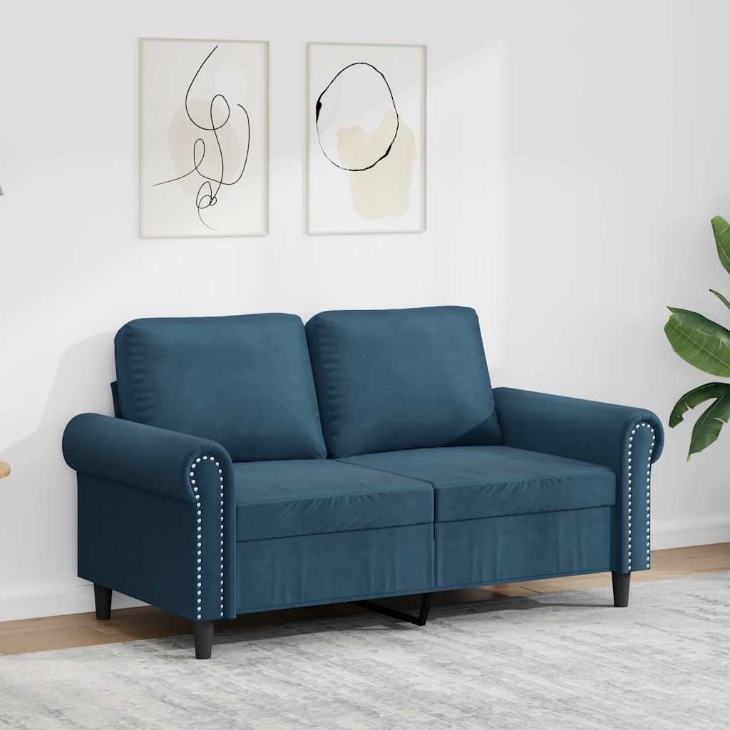 Dvosjed Plava 120 cm baršunasti