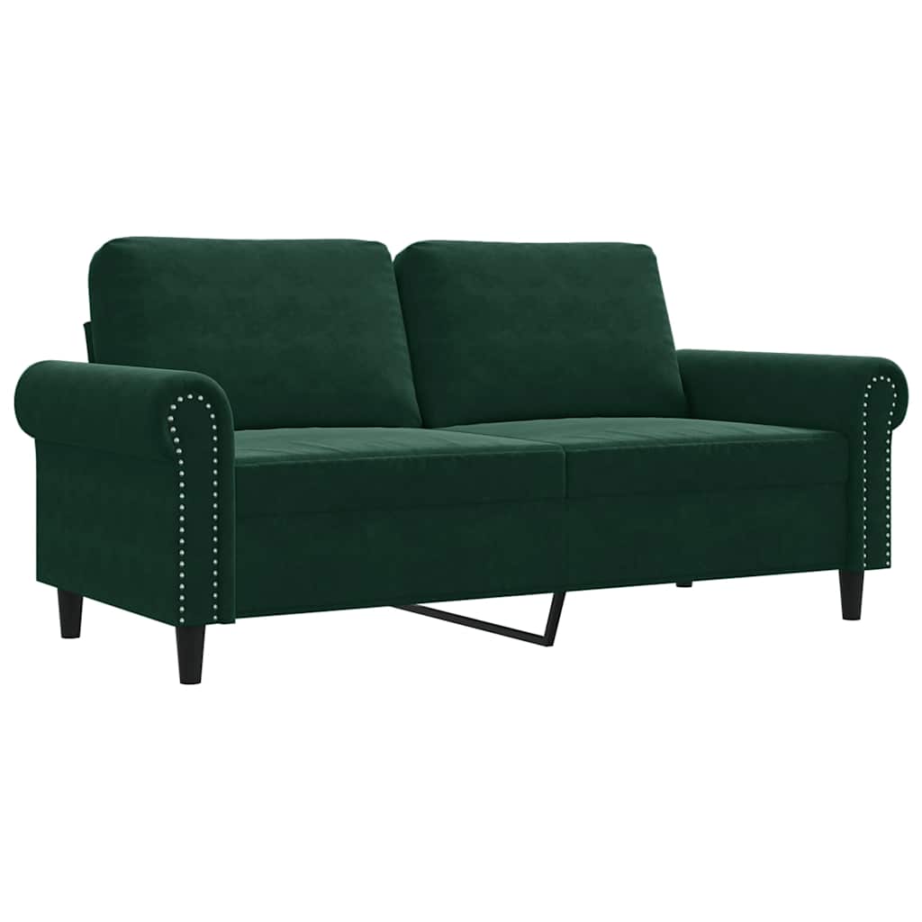 Dvosjed tamnozeleni 140 cm baršunasti Zelena