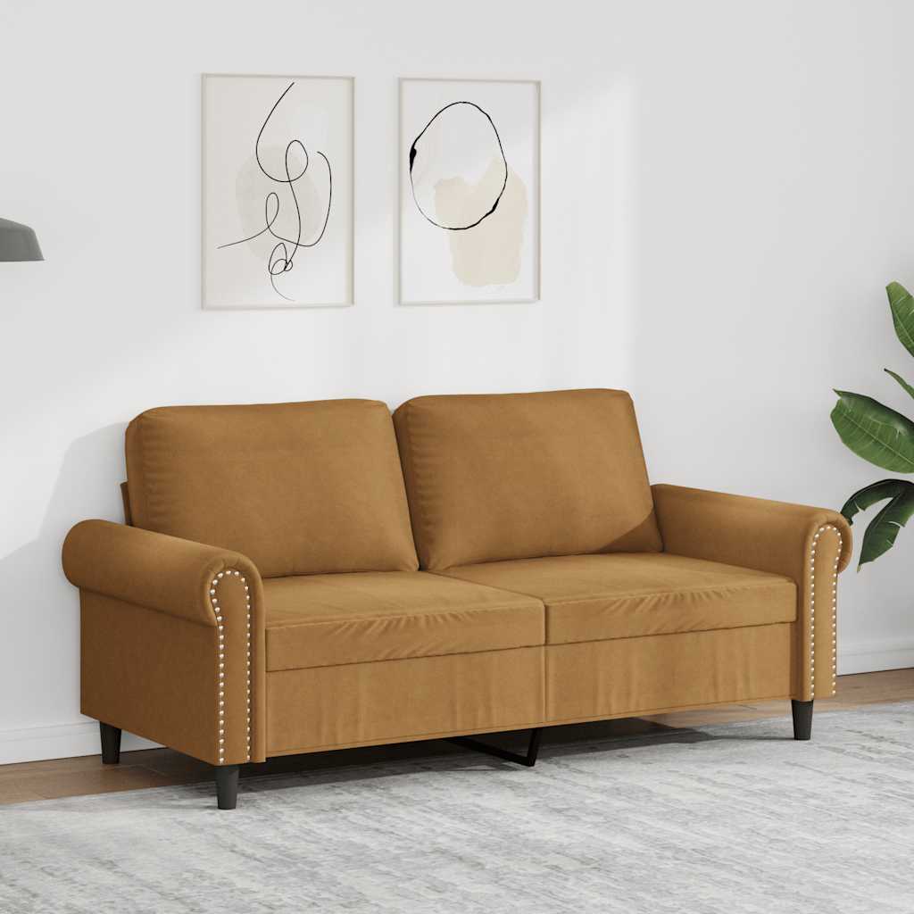Dvosjed smeđi 140 cm baršunasti