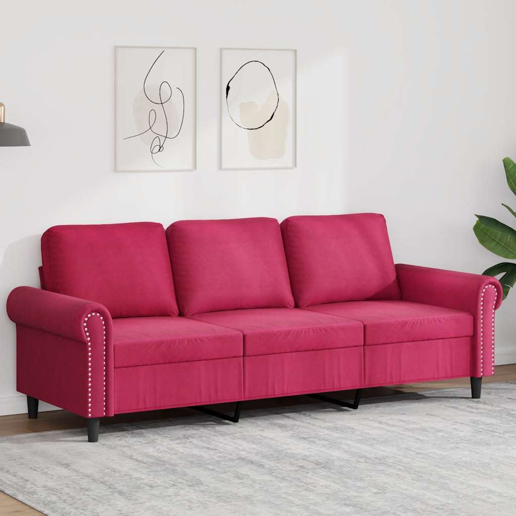 Trosjed crvena boja vina 180 cm baršunasti