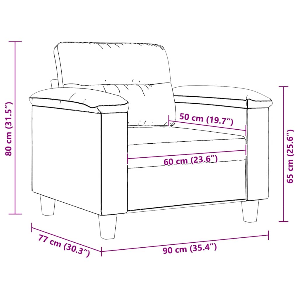 Fotelja bež 60 cm od mikrovlakana