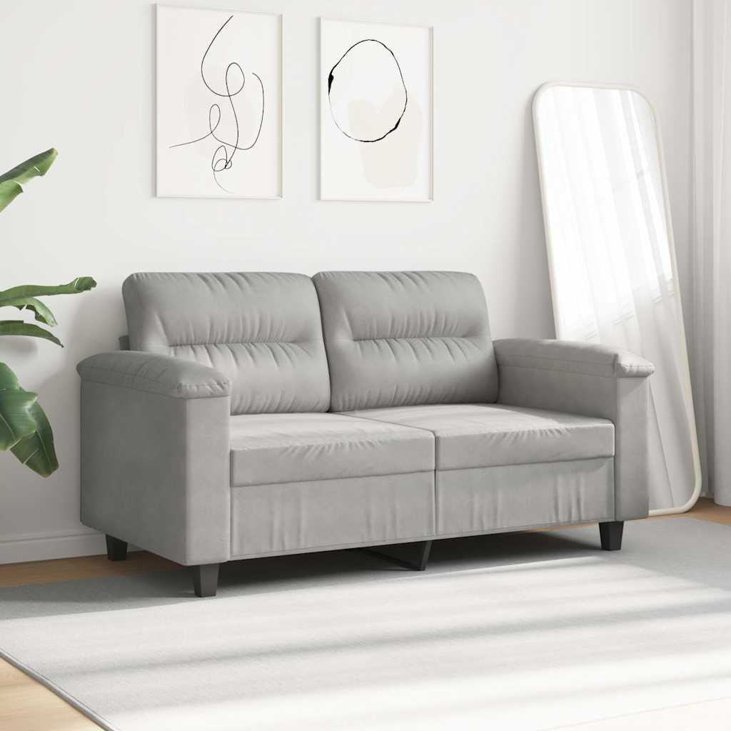 Dvosjed svjetlosivi 120 cm od mikrovlakana