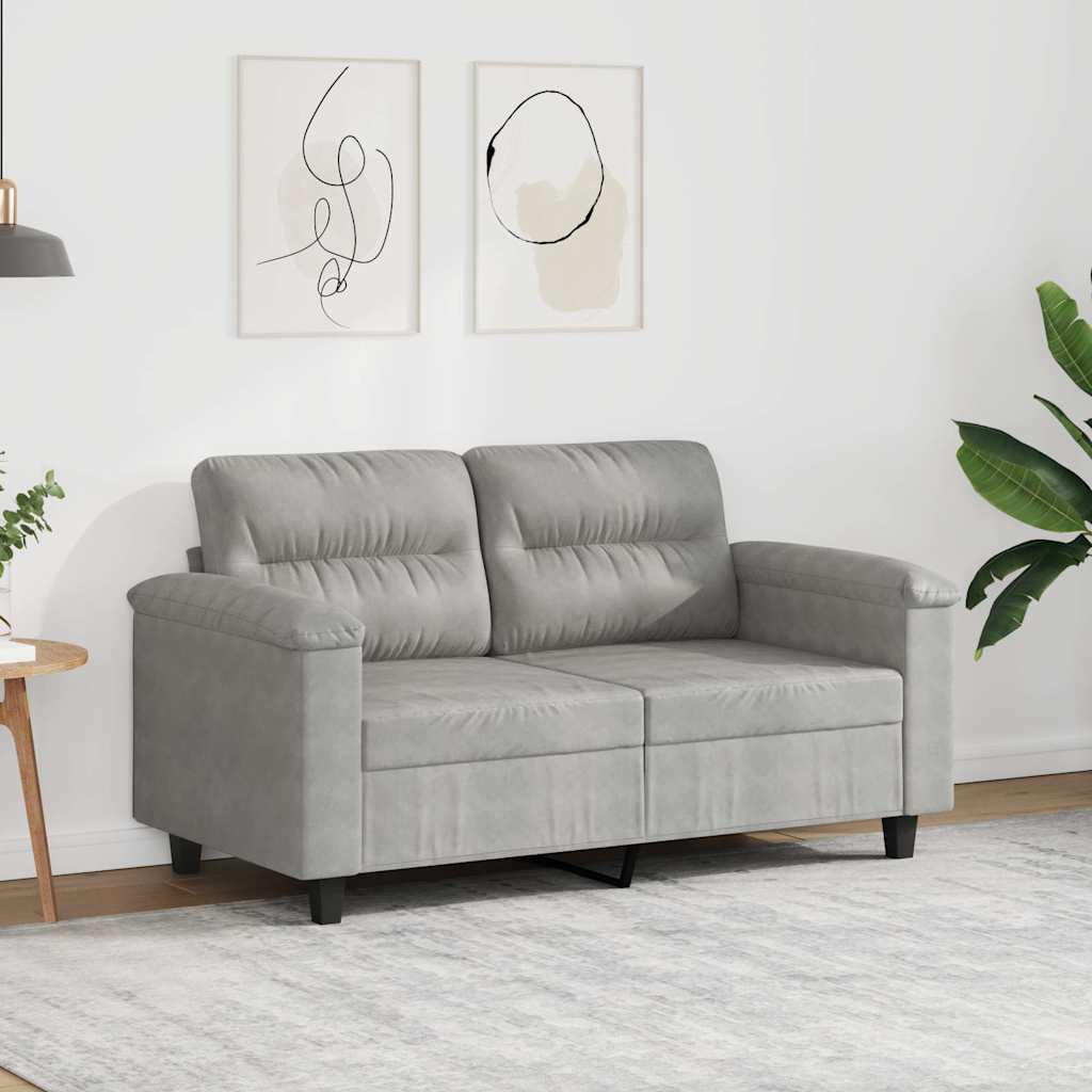 Dvosjed svjetlosivi 120 cm od mikrovlakana