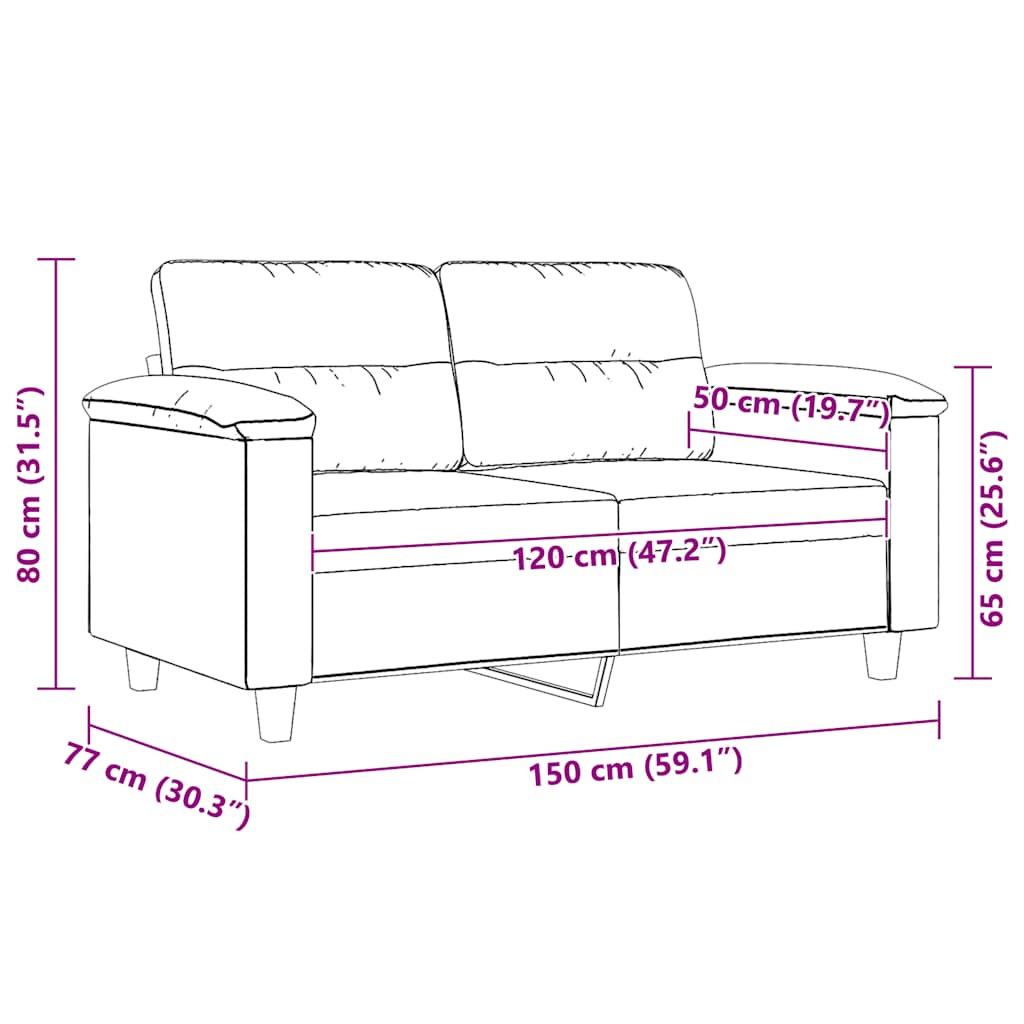 Dvosjed Bež 120 cm od mikrovlakana