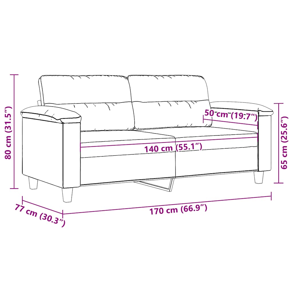 Dvosjed od tkanine krem 140 cm mikrovlakana