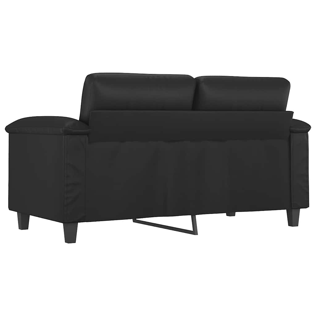 Dvosjed od tkanine crni 120 cm od umjetne kože