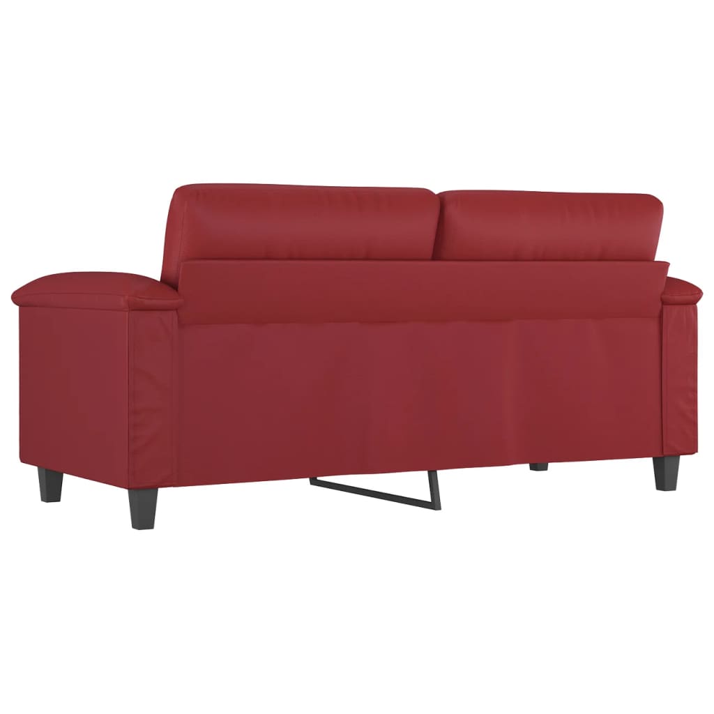 Dvosjed od tkanine crvena boja vina 140 cm umjetne kože