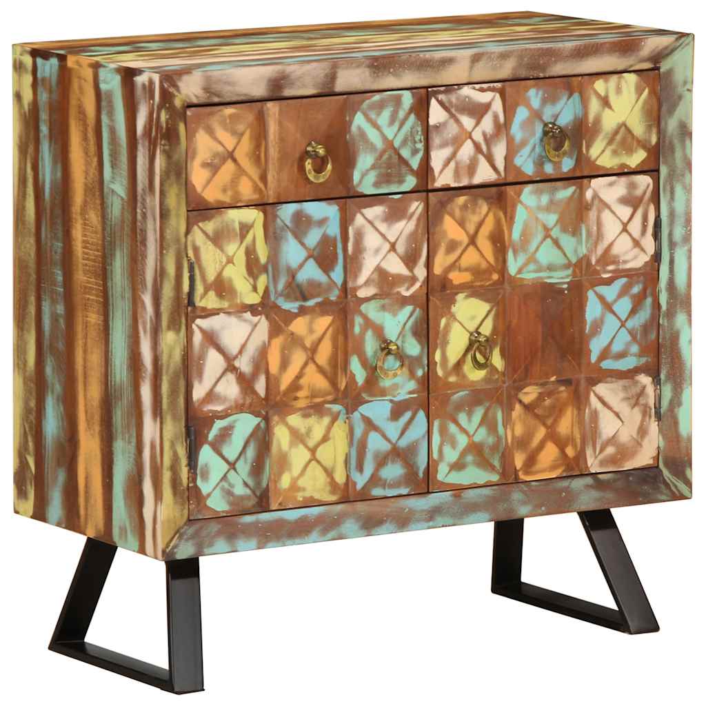 Ormarić s ladicama Višebojni 70x35x70 cm puno drvo, prerađeno