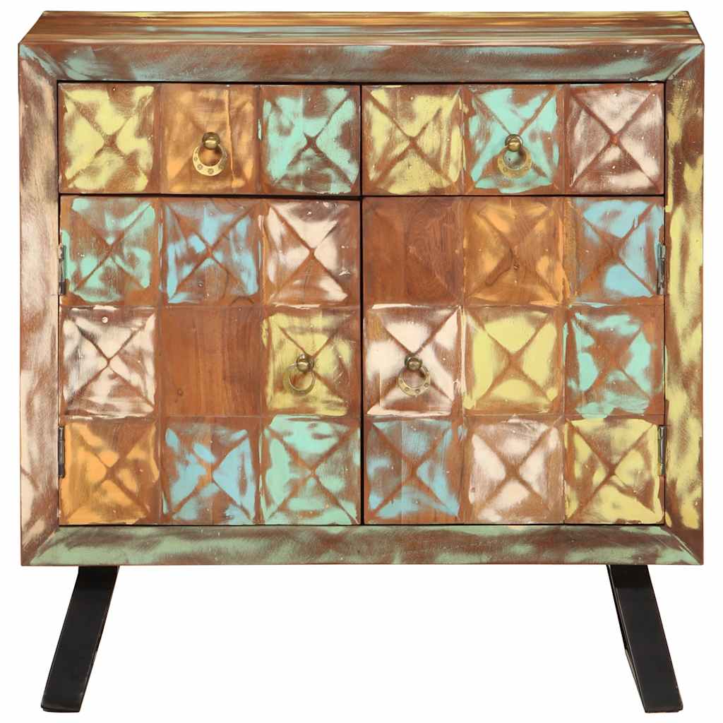 Ormarić s ladicama Višebojni 70x35x70 cm puno drvo, prerađeno