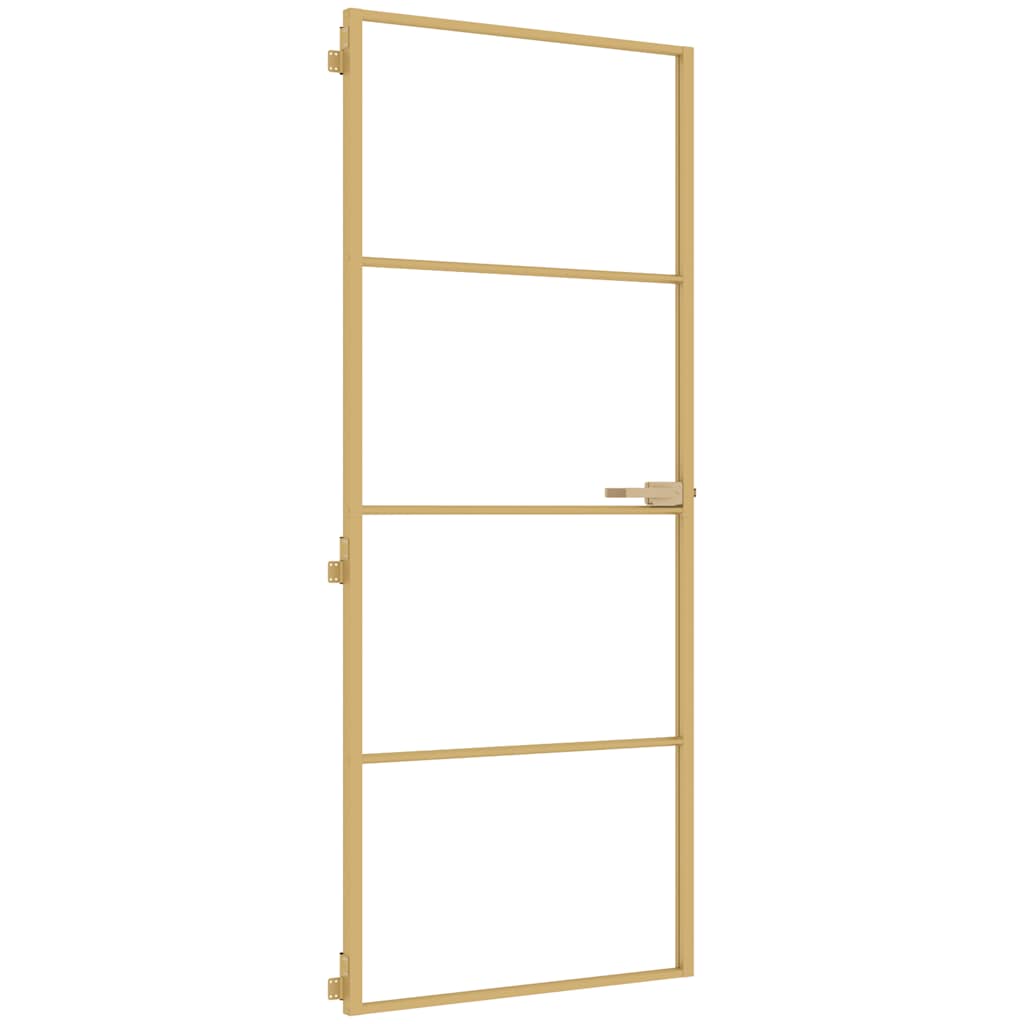 Sobna vrata tanka zlatna 83x201,5 cm kaljeno staklo i aluminij