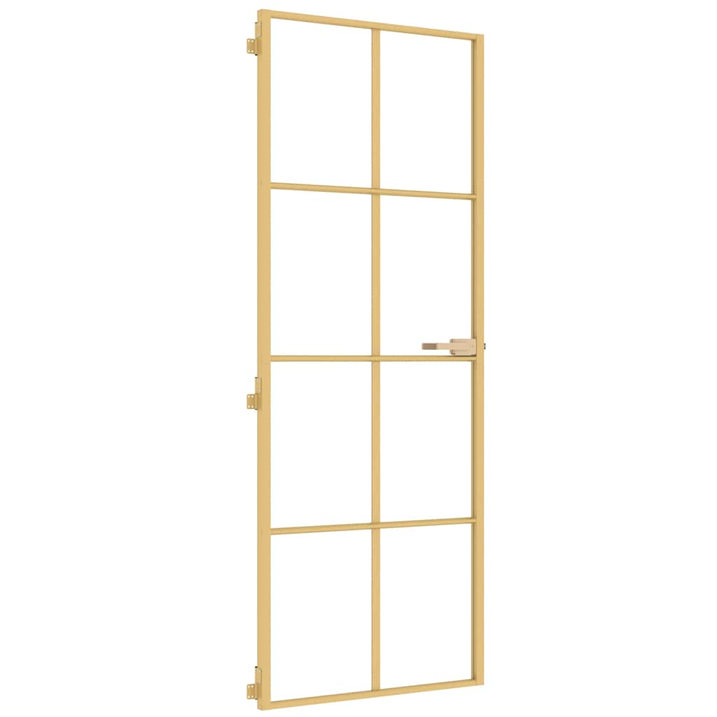 Sobna vrata tanka zlatna 76x201,5 cm kaljeno staklo i aluminij