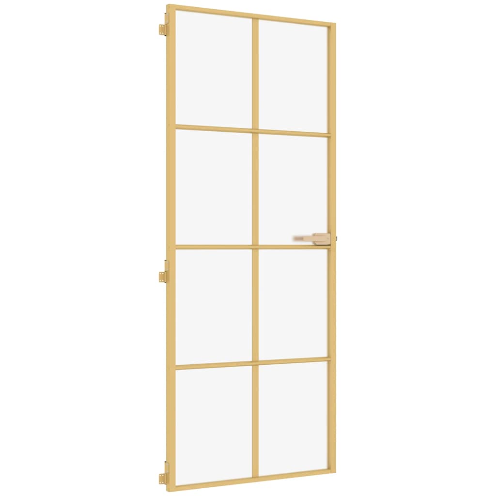 Sobna vrata tanka zlatna 93x201,5 cm kaljeno staklo i aluminij