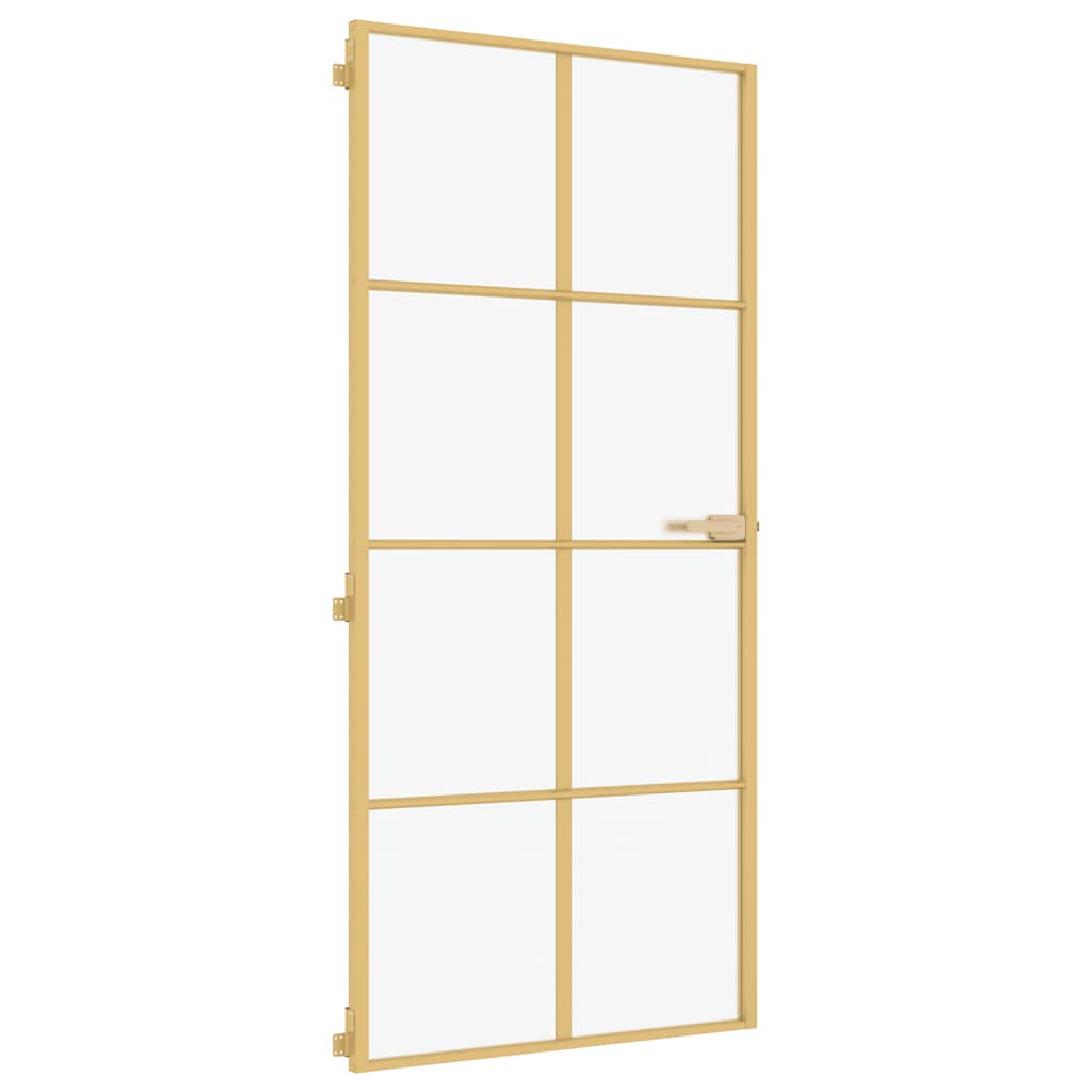 Sobna vrata tanka zlatna 93x201,5 cm kaljeno staklo i aluminij