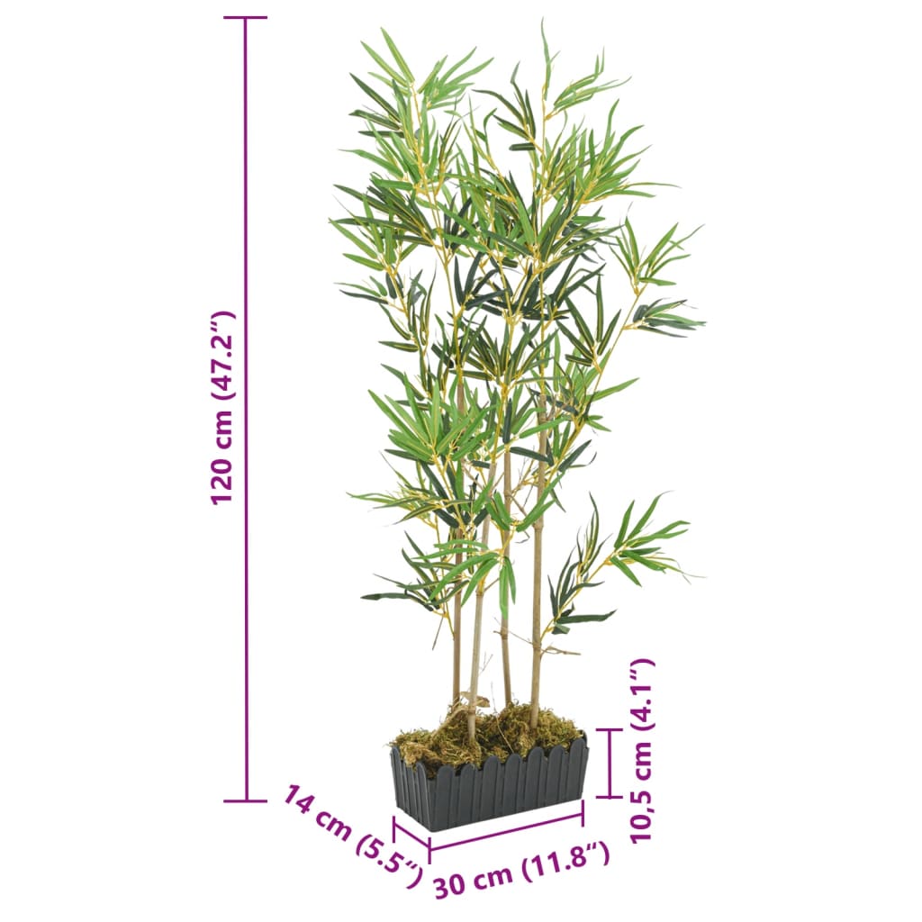Umjetno stablo bambusa 552 listova 120 cm zeleno