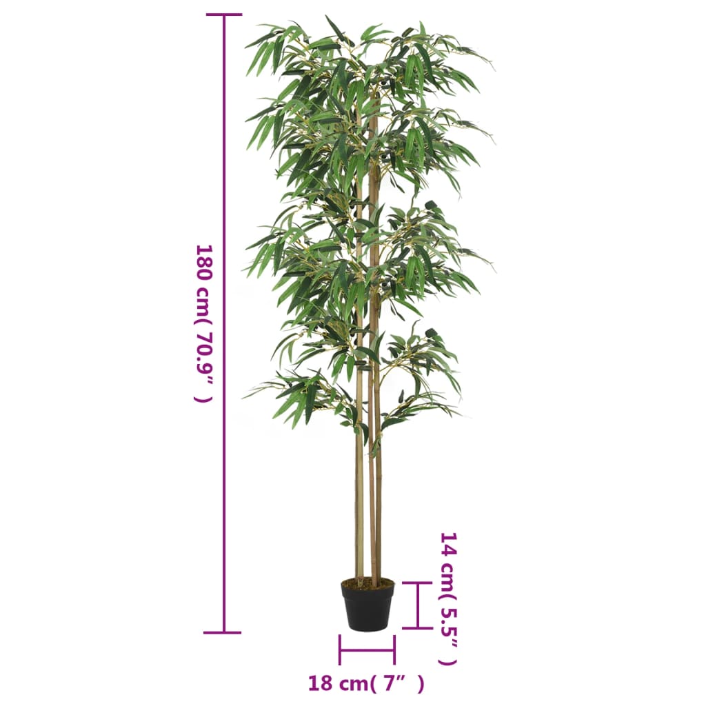 Umjetno stablo bambusa 1216 listova 180 cm zeleno