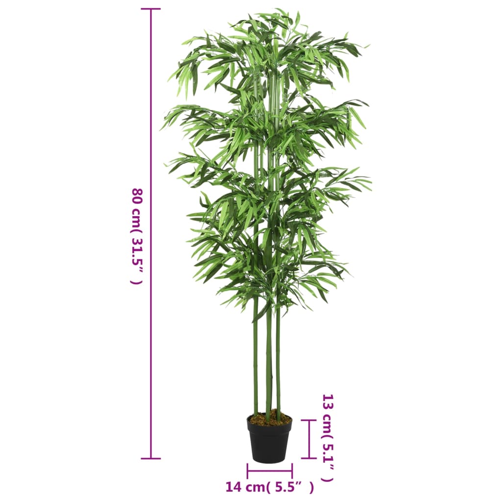 Umjetno stablo bambusa 240 listova 80 cm zeleno