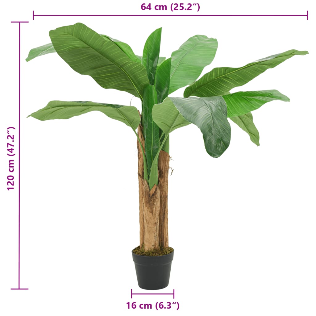Umjetno stablo banane 9 listova 120 cm zeleno