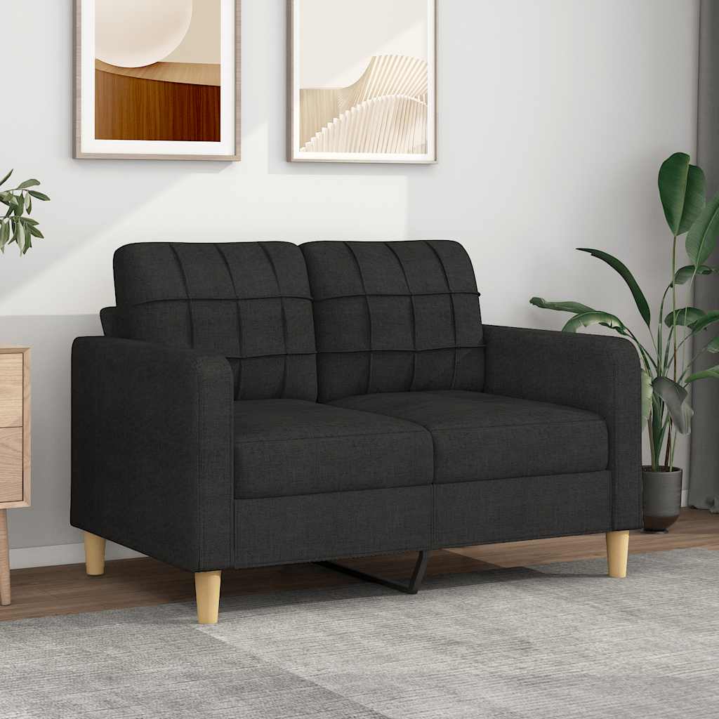 Dvosjed od tkanine crni 120 cm