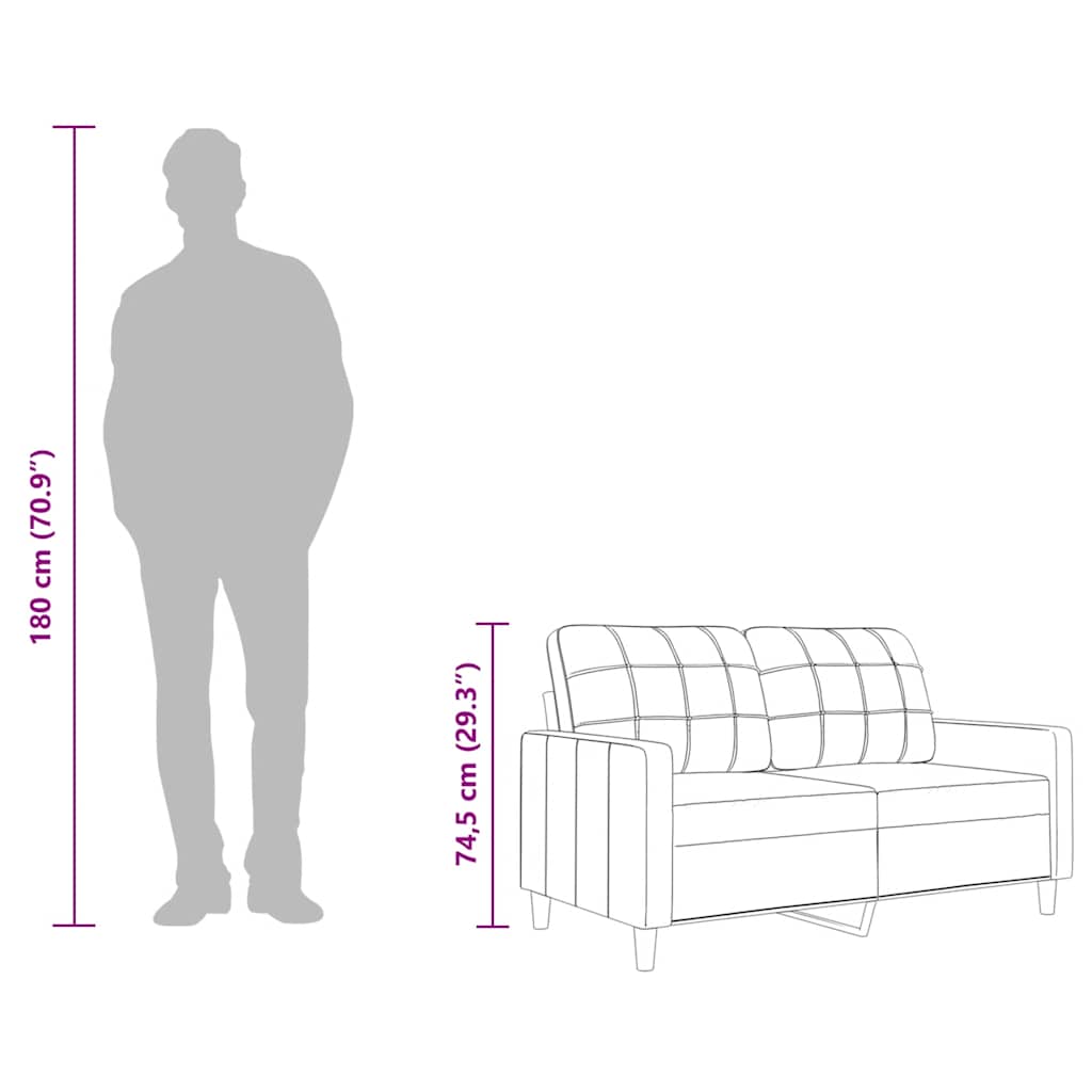 Dvosjed od tkanine smeđesivi 120 cm