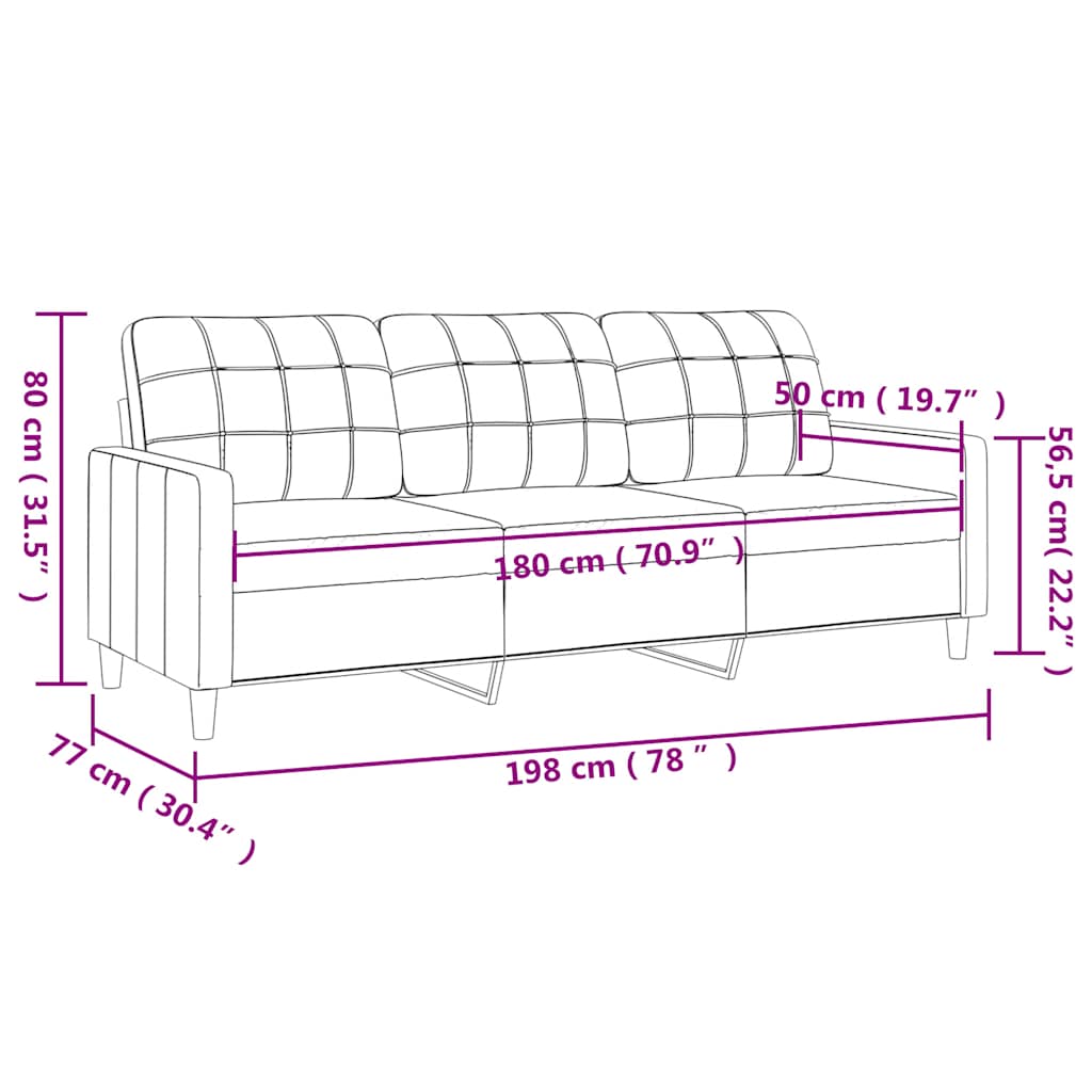 Trosjed od tkanine svjetlosivi 180 cm