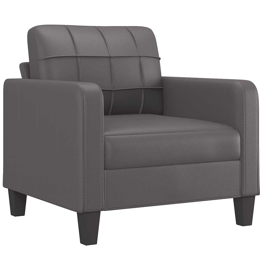 Fotelja siva 60 cm od umjetne kože