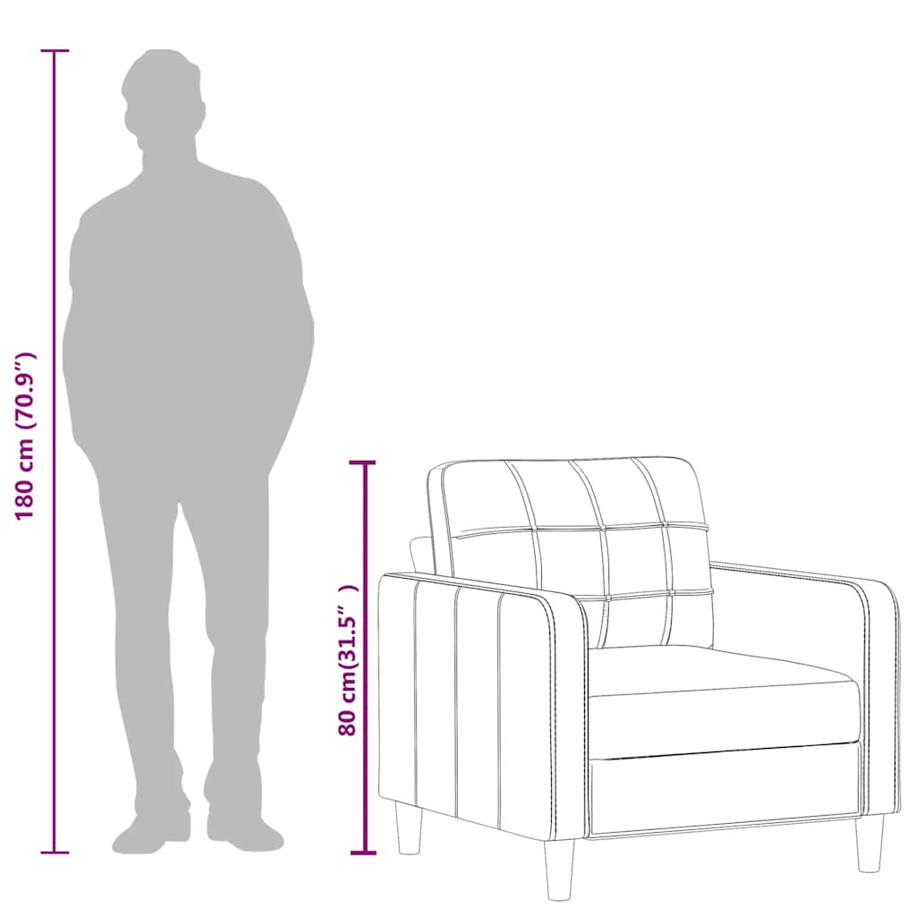 Fotelja siva 60 cm od umjetne kože