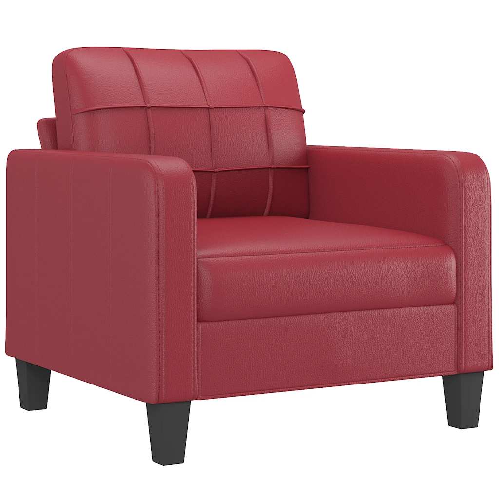 Fotelja crvena boja vina 60 cm od umjetne kože
