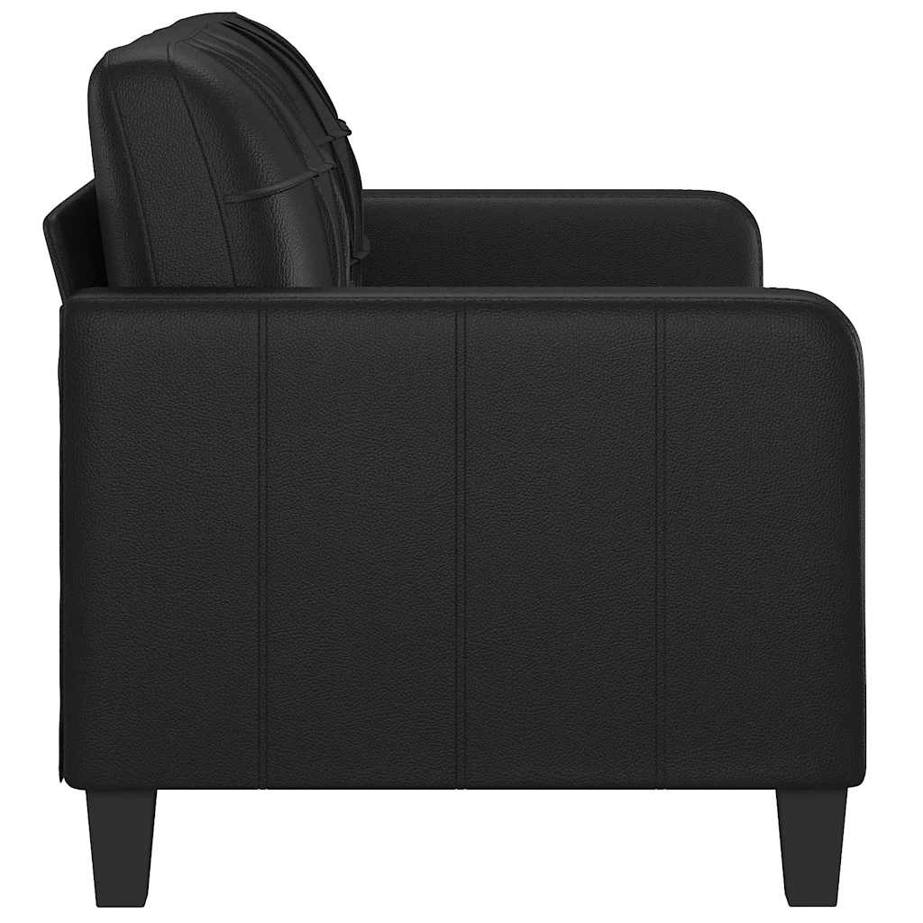 Dvosjed od tkanine crni 140 cm od umjetne kože