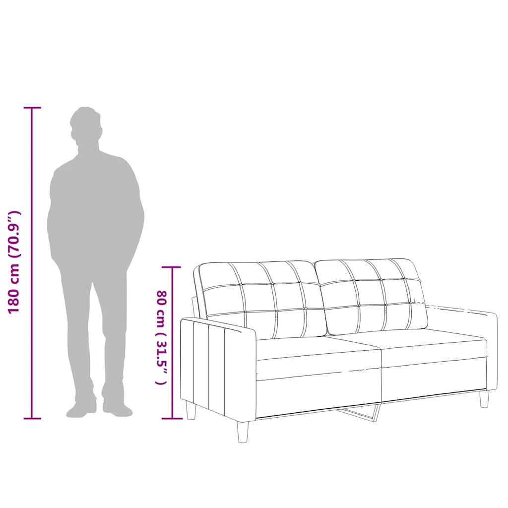 Dvosjed od tkanine cappuccina 140 cm od umjetne kože