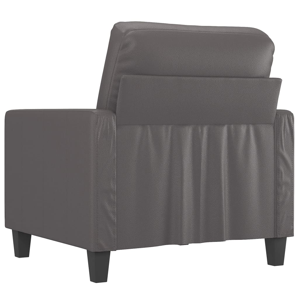 Fotelja siva 60 cm od umjetne kože