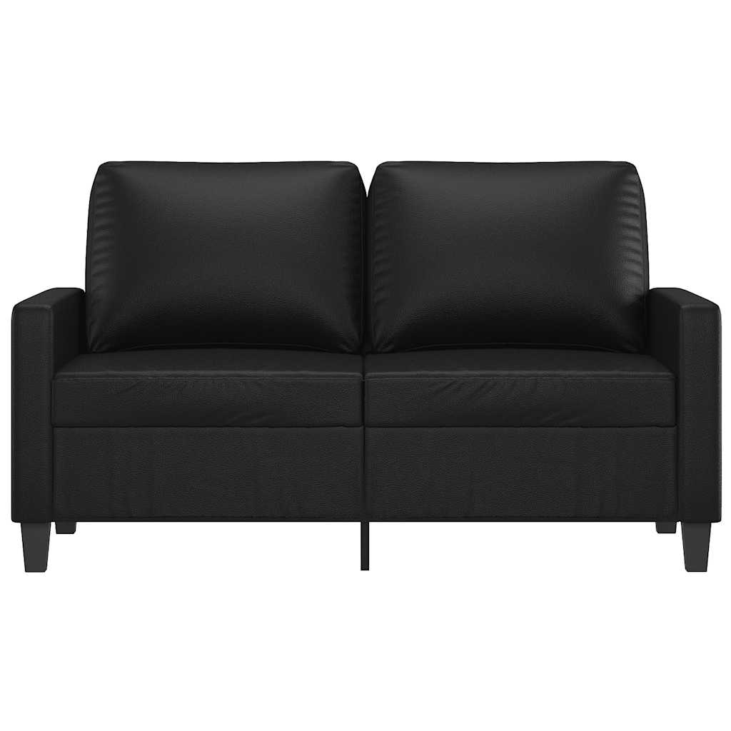 Dvosjed od tkanine crni 120 cm od umjetne kože