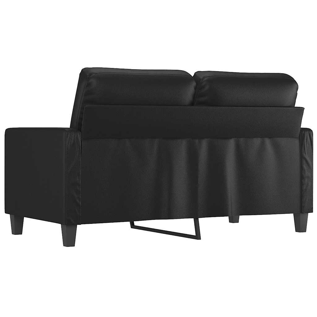 Dvosjed od tkanine crni 120 cm od umjetne kože
