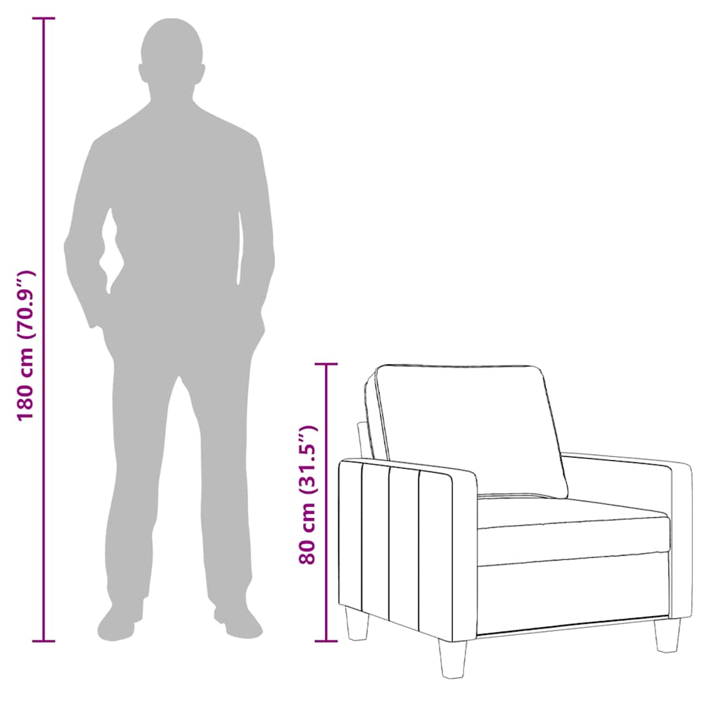 Fotelja svjetlosiva 60 cm od tkanine