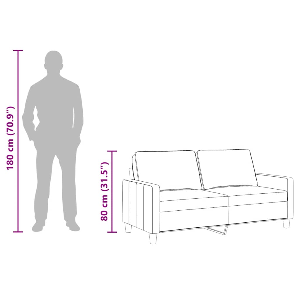 Dvosjed od tkanine smeđesivi 140 cm