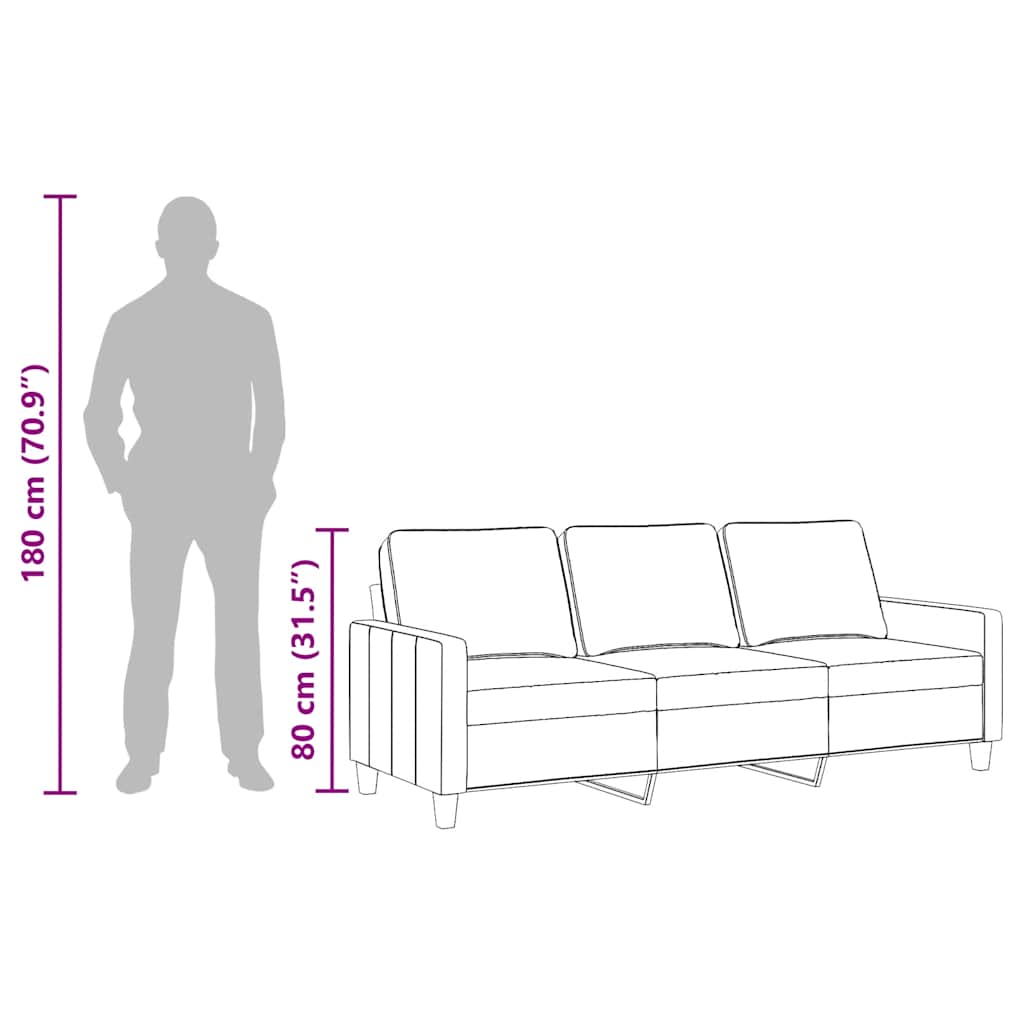 Trosjed od tkanine tamnosivi 180 cm