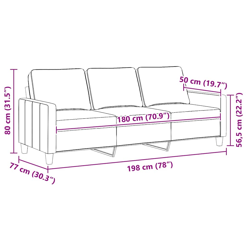 Trosjed od tkanine krem 180 cm