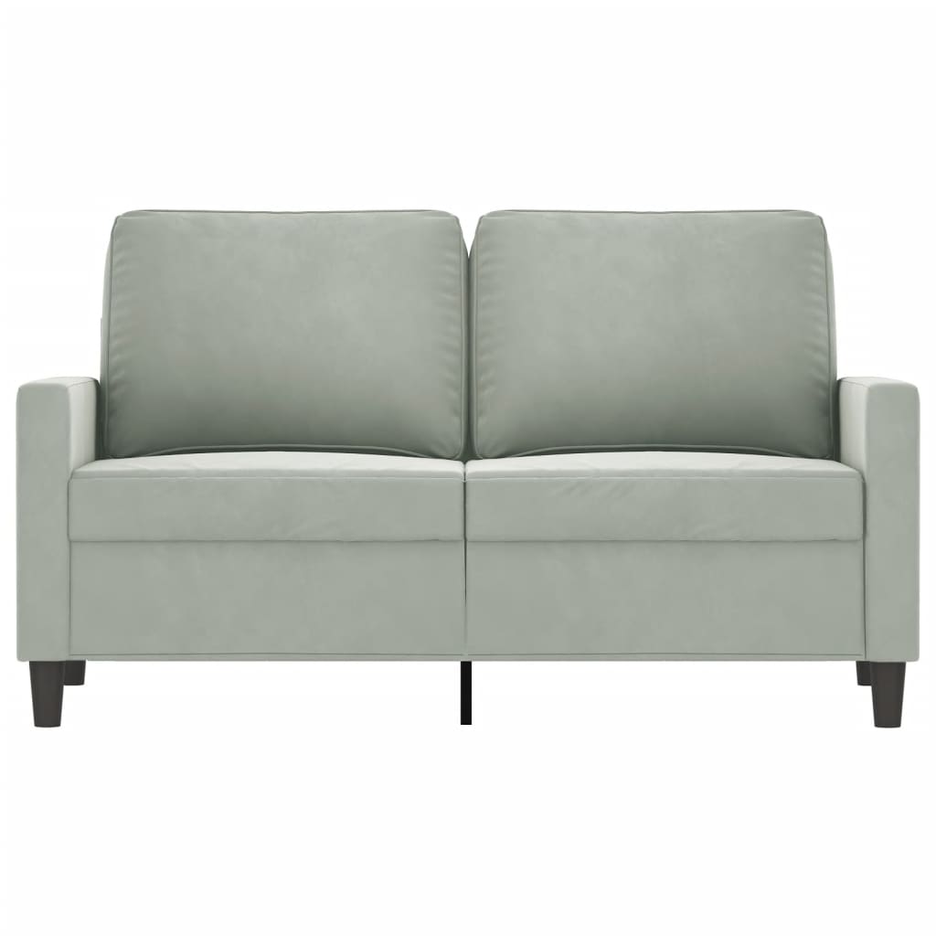 Dvosjed svjetlosivi 120 cm baršunasti